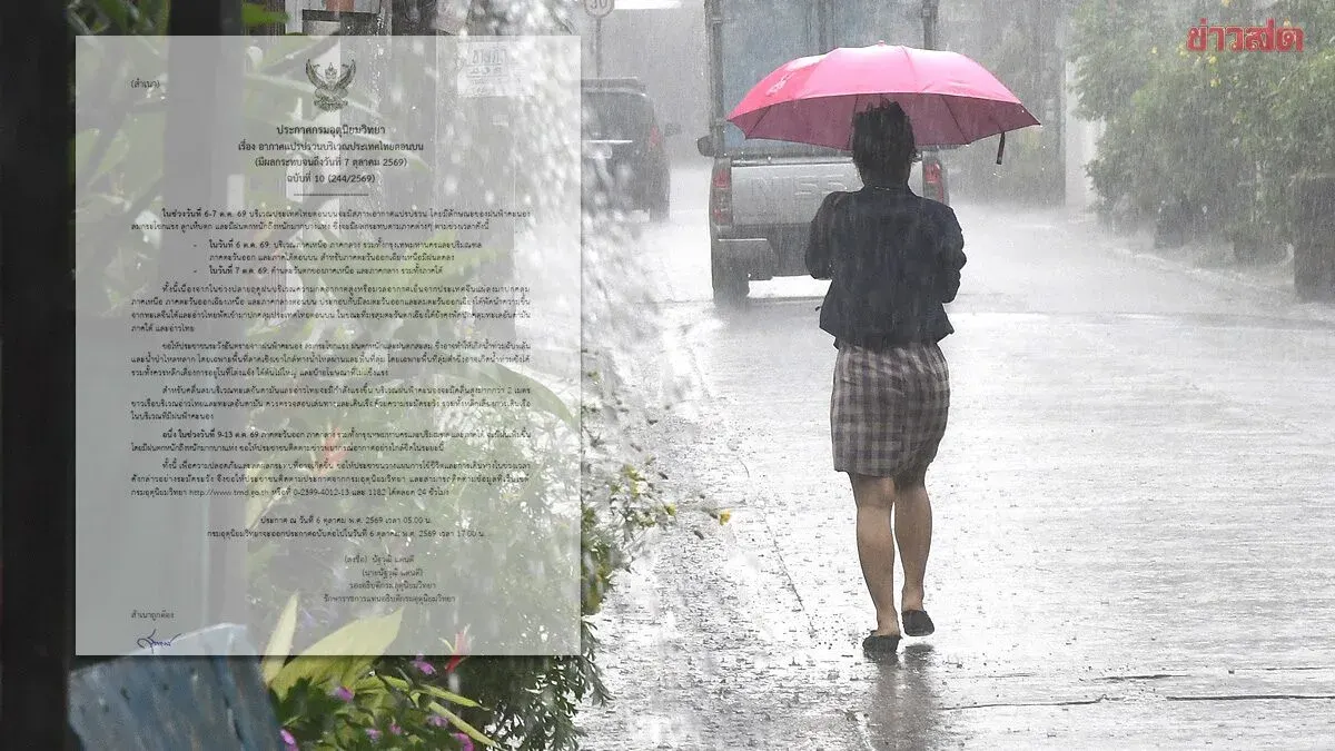 Thai Meteorological Department Warns of Heavy Rain, Hail, Strong Winds