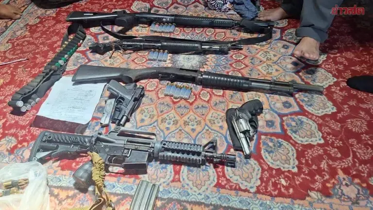 Police Seize M16, Shotguns, Explosives in Narathiwat Raid