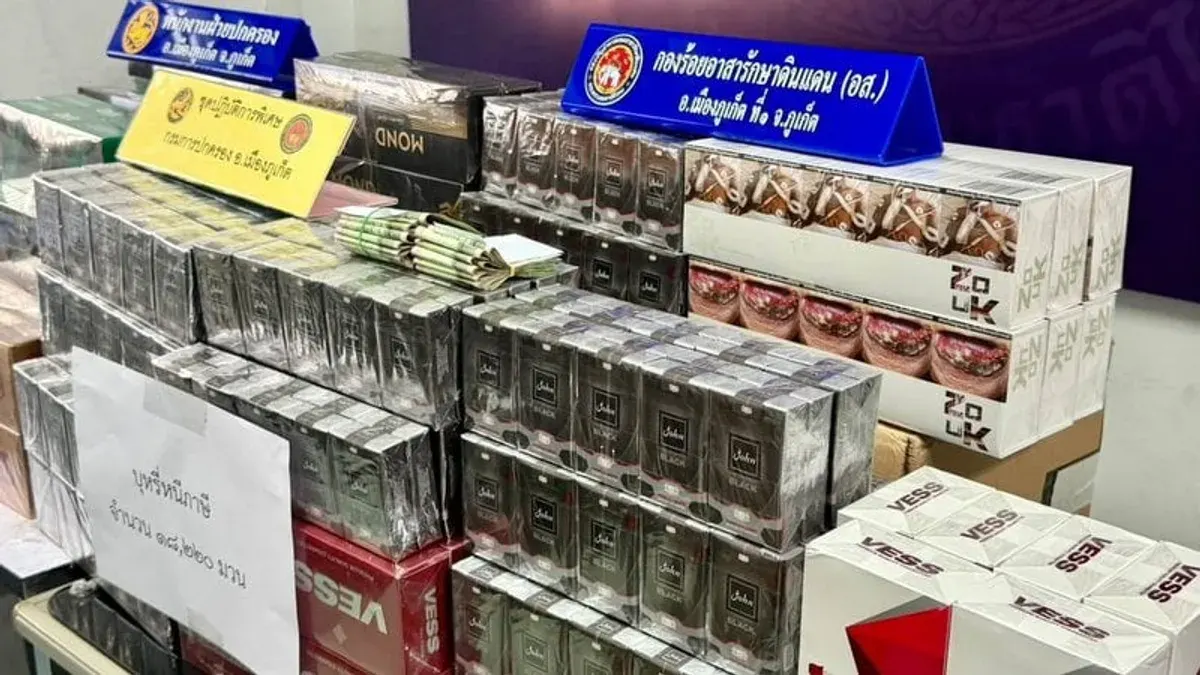 Authorities Seize 22,000 Illegal Cigarettes in Koh Kaew Shop