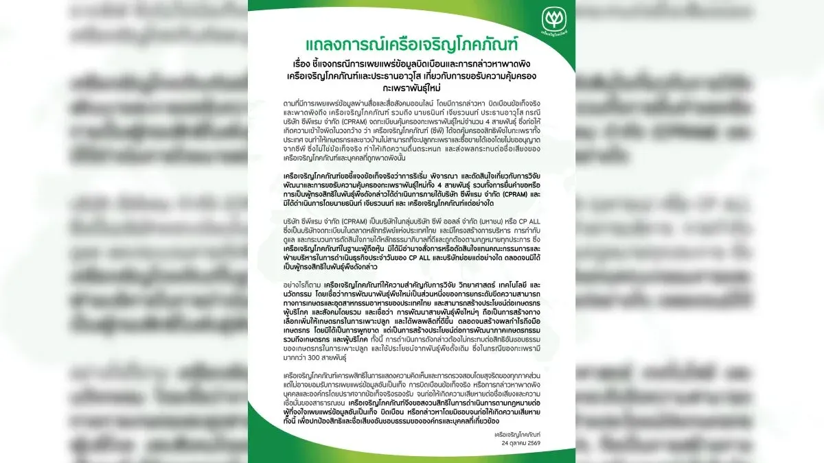 CP Group Denies Patenting All Thai Basil Varieties