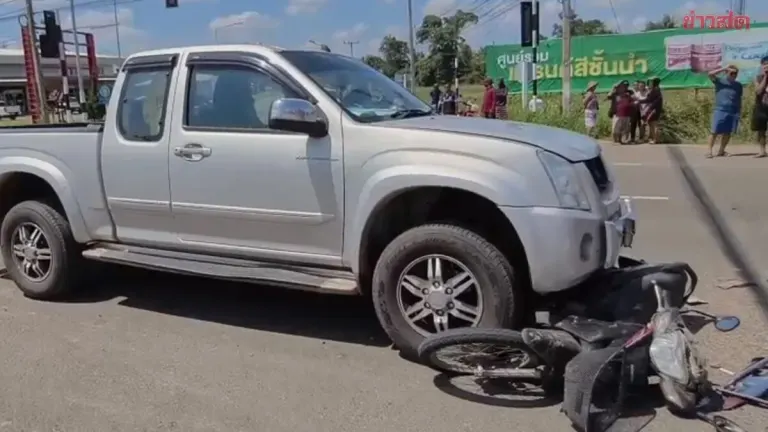 Police Pickup Hits Motorcycle, Killing 60-Year-Old Man in Buriram