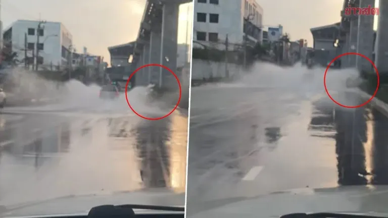 Pickup Truck Splashes Motorcycle in Viral Video, Police Sought