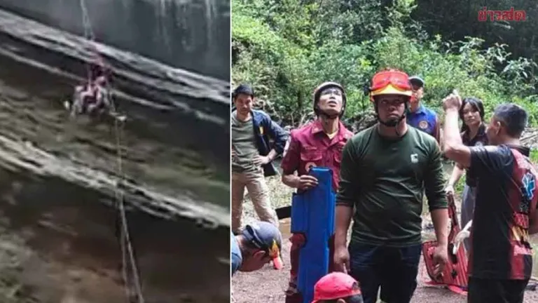 Two Tourists Injured in Rappelling Accident at Tad Mok Waterfall