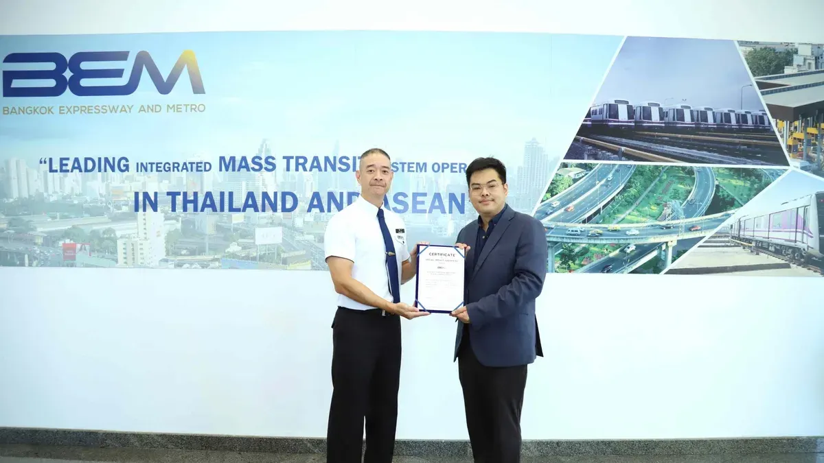 BEM Gets Social Impact Certificate from Thai Institute