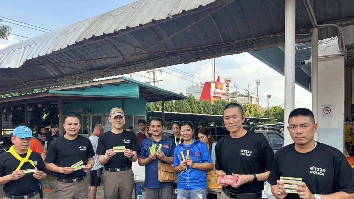Bangkok Police Distribute Aid to Flood-Hit Athletes Village