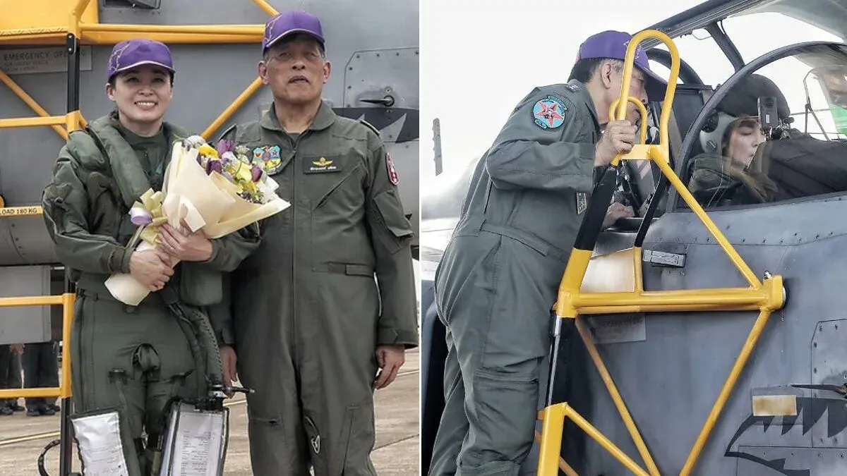 King Observes Queen's First Solo Gripen Flight