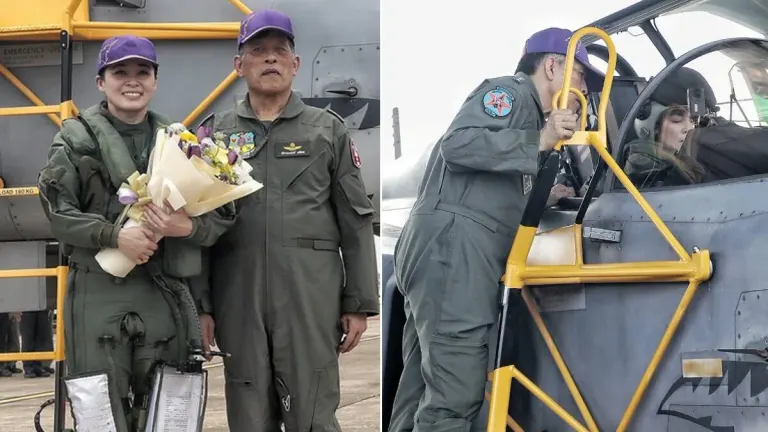 King Observes Queen's First Solo Gripen Flight