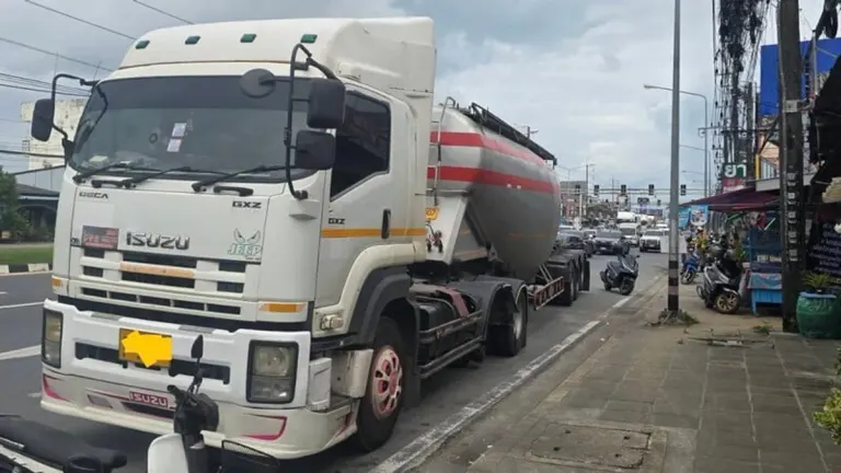 Phuket Trailer Wheel Hits Motorcyclist, Victim Critical, No Charges Yet