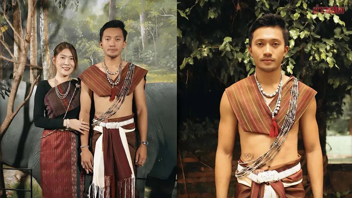 Thai National Athlete Showcases Kui Traditional Dress With Girlfriend