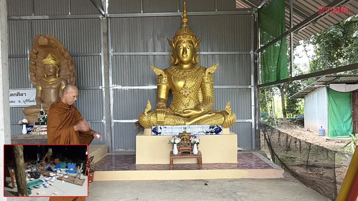 Wild Elephant 'Jao Rot Ko' Raids Buriram Temple, Bows to Buddha