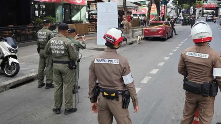 Police Inspect Car With Seven Fuel Cans at IMF Meeting