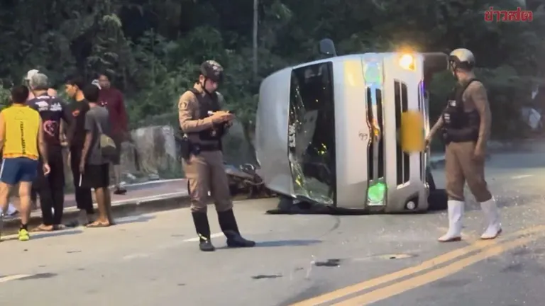 Minivan Crashes Into Pickup, Flips, Drags Motorcycle Rider