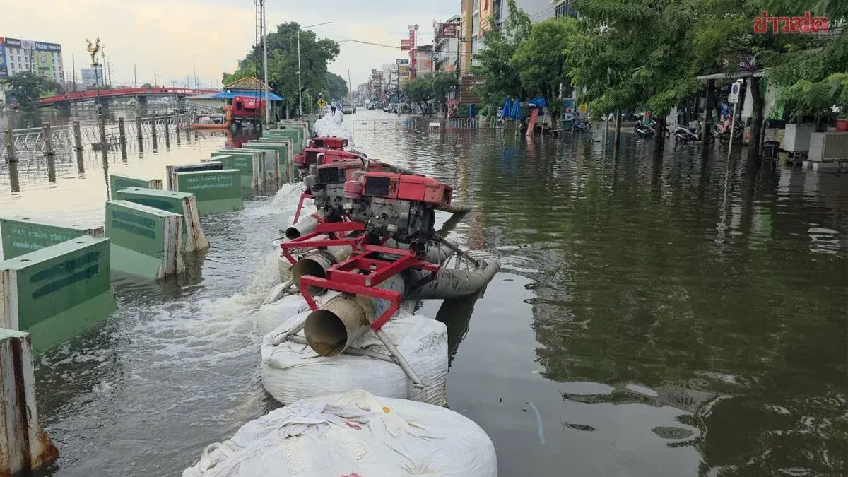 Rangsit Canal Water Rises to 2.10 Metres After Heavy Rain