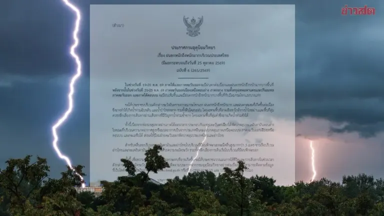 Heavy Rain Warning Issued for Multiple Thai Provinces
